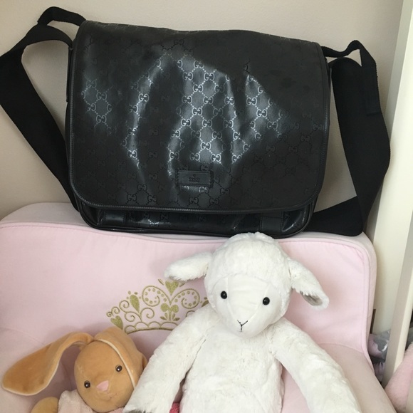 Gucci Diaper Bag Black Nylon w tags/authenticity
